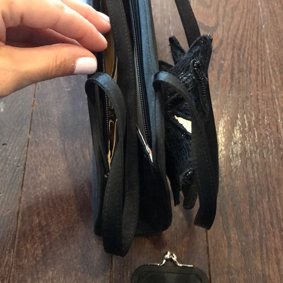Ann Taylor black satin evening bag - Picture 9 of 9